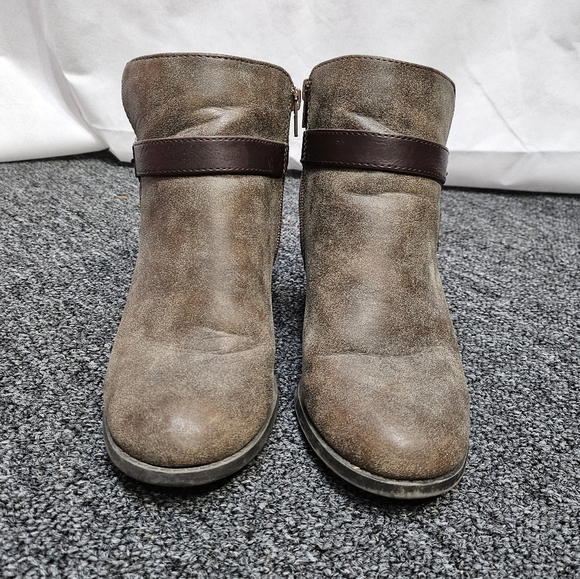 Soda Kylie Brown Side Zip Wrap Around Buckle Booties Size 9 - Picture 2 of 8